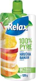 Relax 100% pyré Mrkev-HRUŠKA-BANÁN-jablko 120g