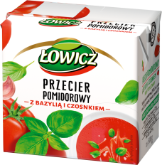 ŁOWICZ 500 g Tomato puree with basil and garlic carton 