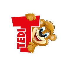 Tedi logotype with Tedi bear