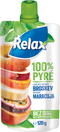 Relax 100% pyré Jablko -Mrkev-BROSKEV-Banán-MARACUJA 120g