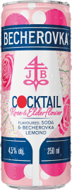 Becherovka RTD Cocktail Rose & Elderflower flavoured 4,5% 0,25L