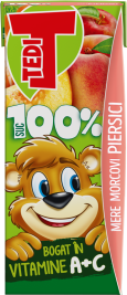 TEDI 200 ml 100% mere morcovi piersici