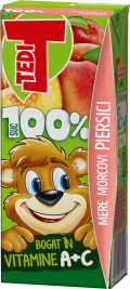TEDI 200 ml 100% mere morcovi piersici