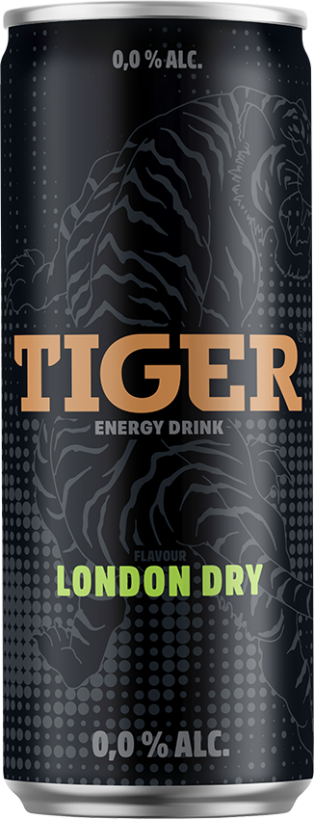 Tiger energy drink LONDON DRY 0,25L plech