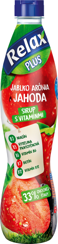 Relax ovocný sirup jablko-arónia-JAHODA 33% 0,7L PET