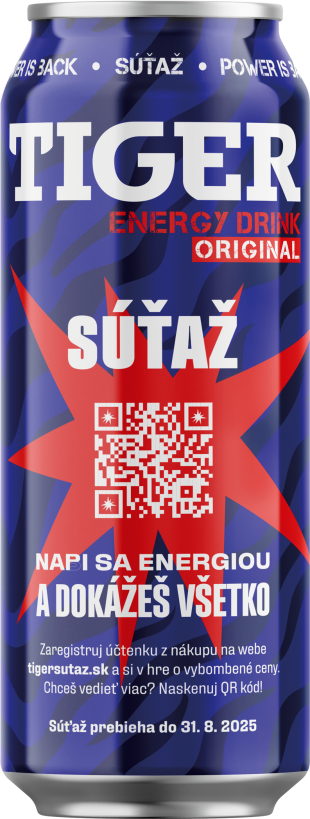 Tiger energy drink 0,5L plech - súťaž 2025