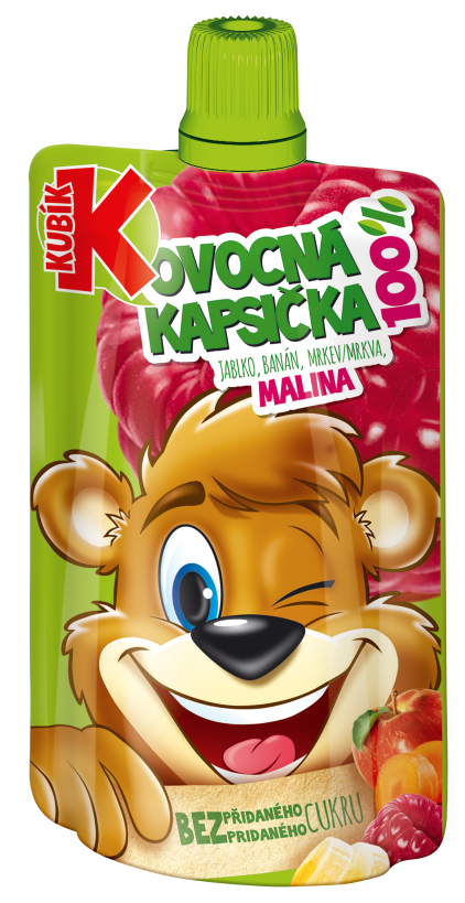 Kubík 100% ovocná kapsička jablko-MALINA 100g