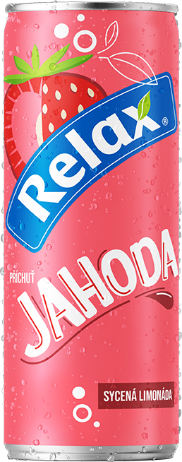 Relax limonáda JAHODA 0,33L plech