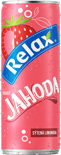 Relax limonáda JAHODA 0,33L plech