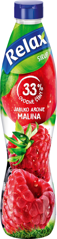 Relax ovocný sirup 33% jablko-aronie-MALINA 0,7L PET