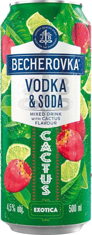 Becherovka RTD Vodka Soda Cactus flavoured 4,5% 0,5L