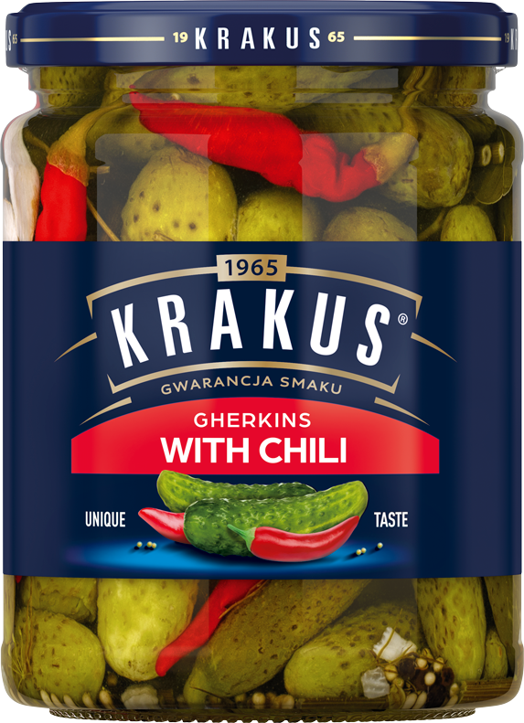 KRAKUS 500 g Gherkins with chili 