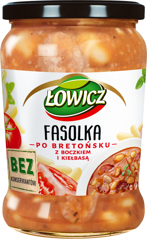 ŁOWICZ 580 g Beans stewed with bacon and sausage in tomato sauce 