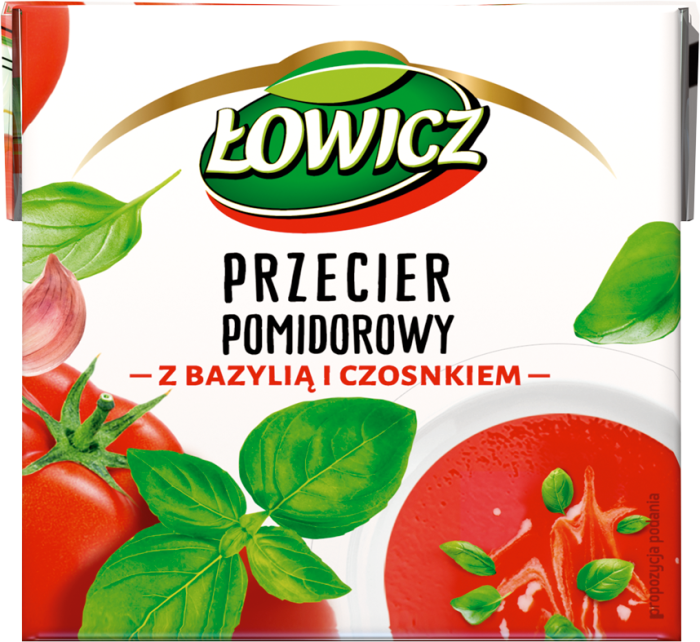 ŁOWICZ 500 g Tomato puree with basil and garlic carton 