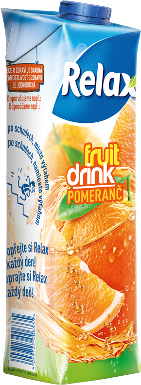 Relax fruit drink POMERANČ 1L TS