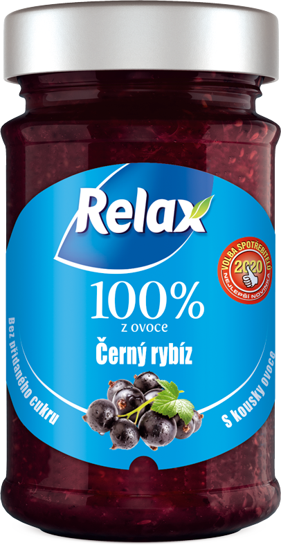 Relax 100% z ovoce ČERNÝ RYBÍZ 220g sklo