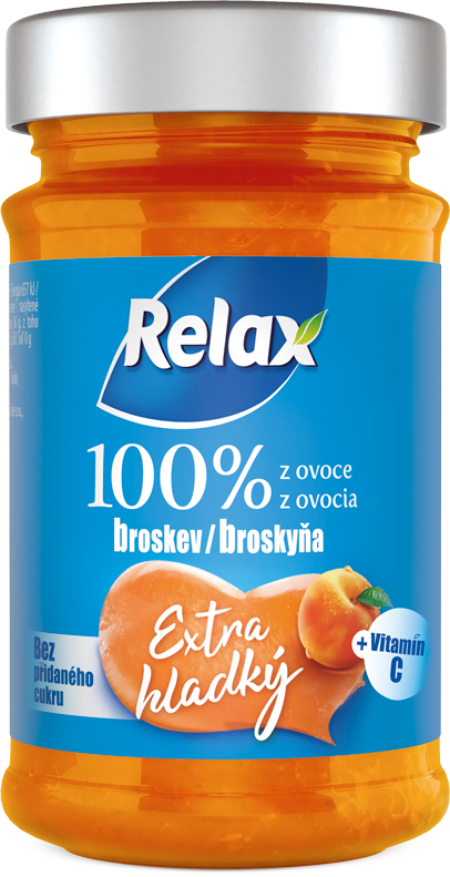 Relax 100% z ovoce Extra hladký BROSKEV 220g sklo
