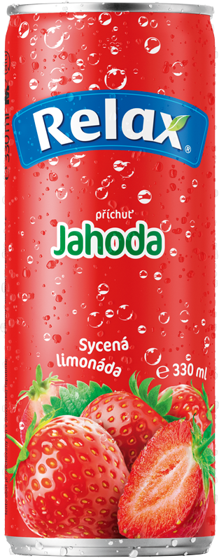 Relax limonáda JAHODA 0,33L plech
