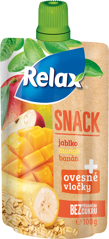 Relax Snack ovocné pyré s OVSENÝMI VLOČKAMI 100g
