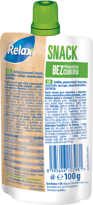 Relax Snack ovocné pyré s QUINOU 100g