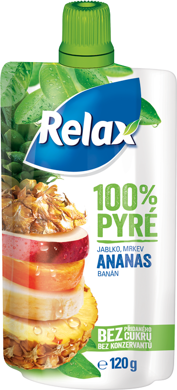 Relax 100% pyré jablko-mrkva-ANANÁS-banán 120g