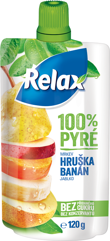 Relax 100% pyré mrkva-HRUŠKA-BANÁN-jablko 120g