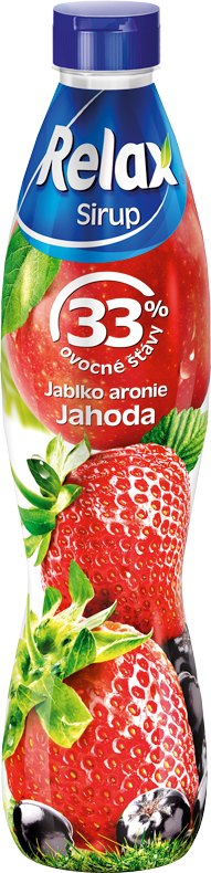 Relax ovocný sirup 33% jablko-aronie-JAHODA 0,7L PET