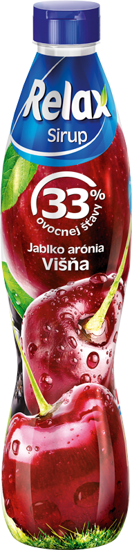 Relax ovocný sirup jablko-arónia-VIŠŇA 33% 0,7L PET