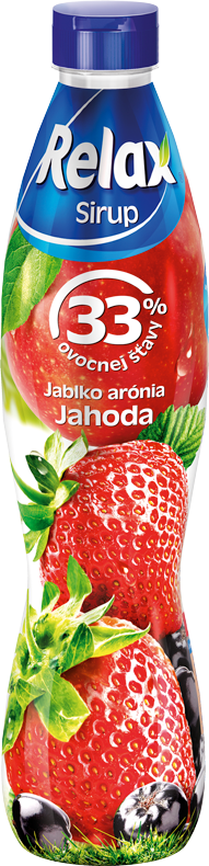 Relax ovocný sirup jablko-arónia-JAHODA 33% 0,7L PET
