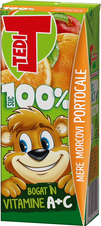 TEDI 200 ml 100% mere morcovi portocale