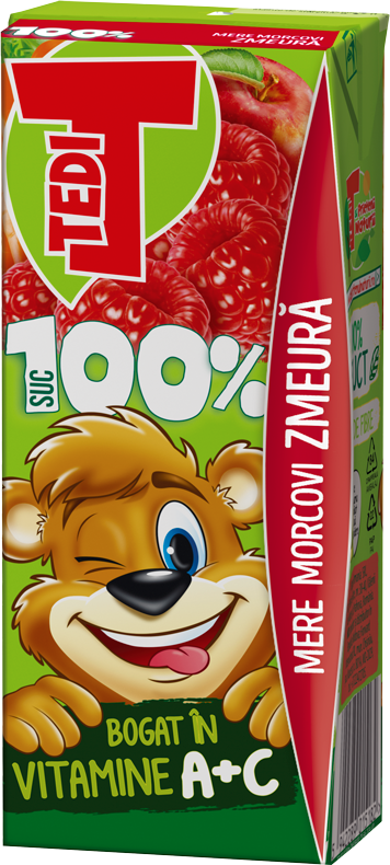 TEDI 200 ml 100% mere morcovi zmeura