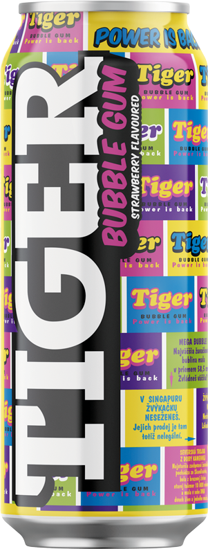 Tiger energy drink BUBBLE GUM 0,5L plech